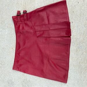 Vintage Lambskin Dior Skirt (burgundy leather)
